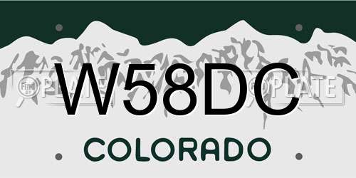 W58DC Colorado License Plate