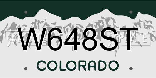 W648ST Colorado License Plate