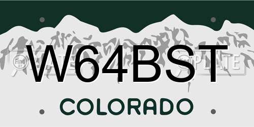 W64BST Colorado License Plate