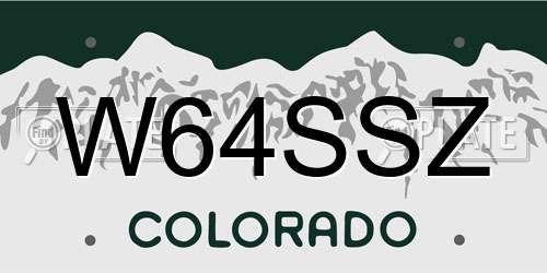 W64SSZ Colorado License Plate
