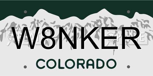 W8NKER Colorado License Plate