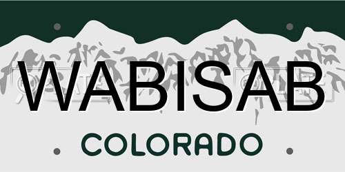 WABISAB Colorado License Plate