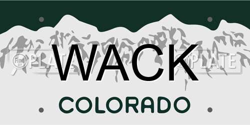 WACK Colorado License Plate