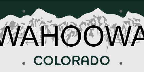 WAHOOWA Colorado License Plate