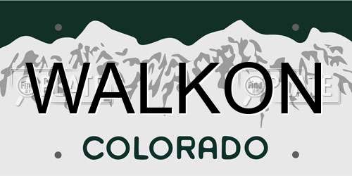 WALKON Colorado License Plate