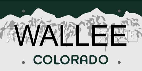 WALLEE Colorado License Plate