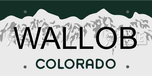 WALLOB Colorado License Plate