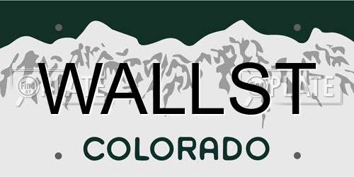 WALLST Colorado License Plate