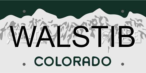 WALSTIB Colorado License Plate