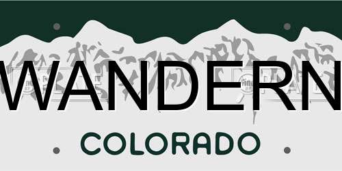 WANDERN Colorado License Plate