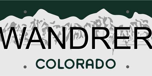 WANDRER Colorado License Plate