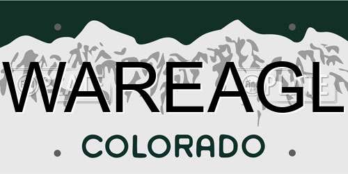 WAREAGL Colorado License Plate