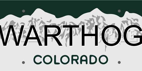 WARTHOG Colorado License Plate