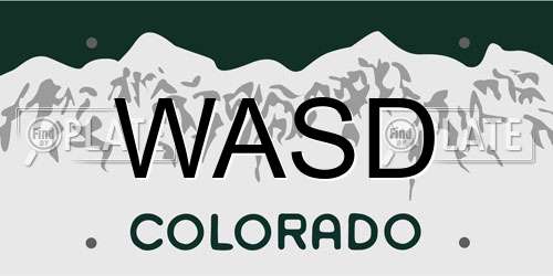 WASD Colorado License Plate