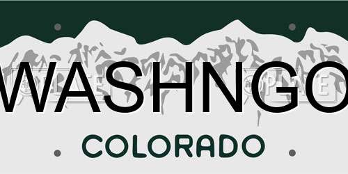 WASHNGO Colorado License Plate