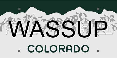WASSUP Colorado License Plate