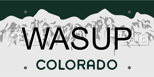 WASUP Colorado License Plate