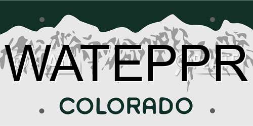 WATEPPR Colorado License Plate