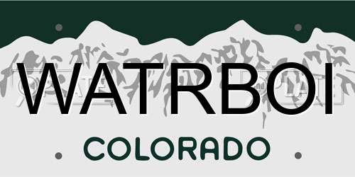 WATRBOI Colorado License Plate
