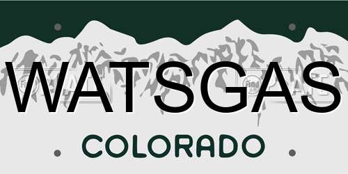 WATSGAS Colorado License Plate
