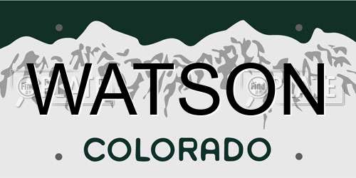 WATSON Colorado License Plate