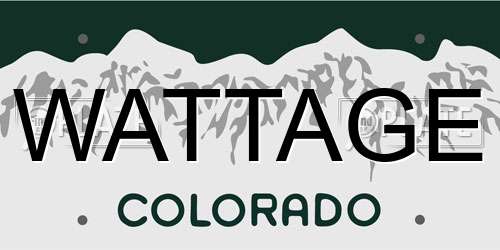 WATTAGE Colorado License Plate