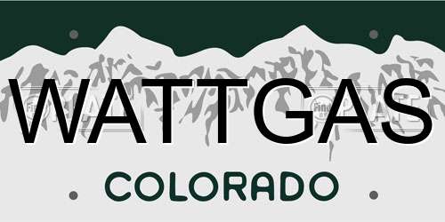 WATTGAS Colorado License Plate