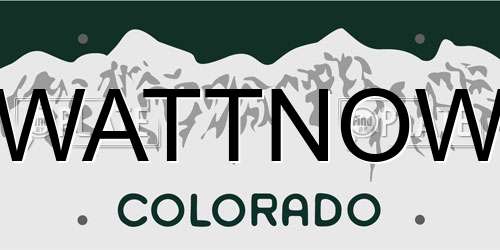 WATTNOW Colorado License Plate