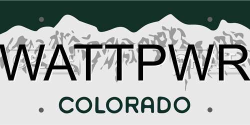 WATTPWR Colorado License Plate