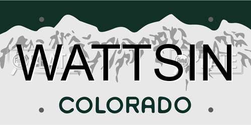 WATTSIN Colorado License Plate