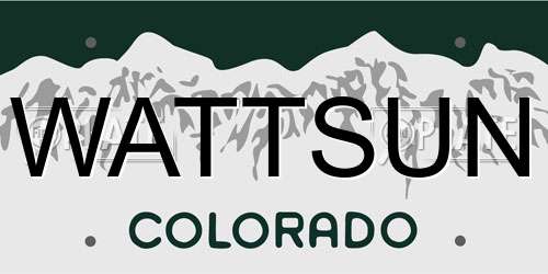 WATTSUN Colorado License Plate