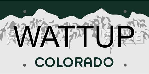 WATTUP Colorado License Plate
