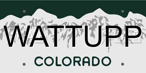 WATTUPP Colorado License Plate