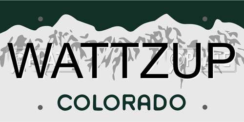 WATTZUP Colorado License Plate