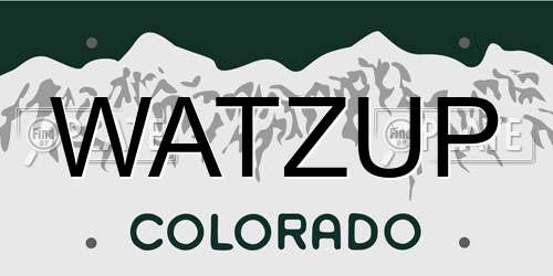 WATZUP Colorado License Plate