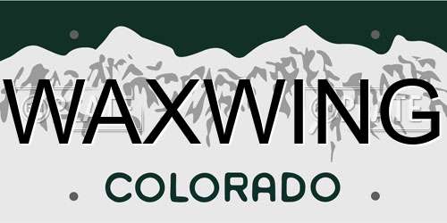 WAXWING Colorado License Plate