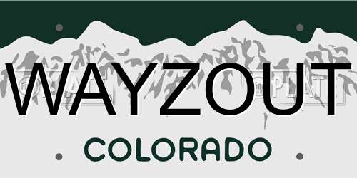 WAYZOUT Colorado License Plate