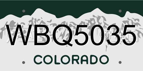 WBQ5035 Colorado License Plate