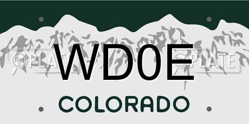 WD0E Colorado License Plate