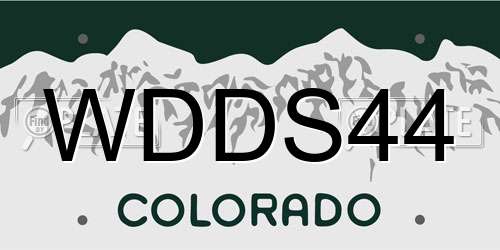 WDDS44 Colorado License Plate
