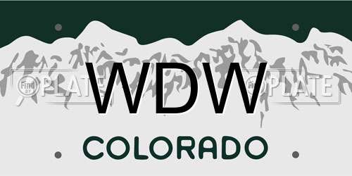 WDW Colorado License Plate