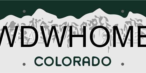 WDWHOME Colorado License Plate