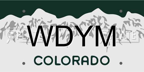 WDYM Colorado License Plate