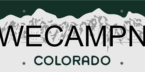 WECAMPN Colorado License Plate