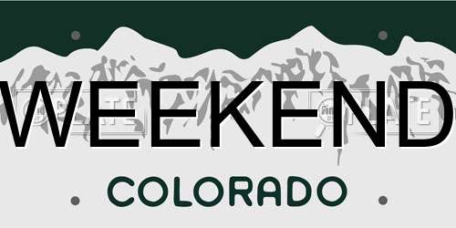 WEEKEND Colorado License Plate