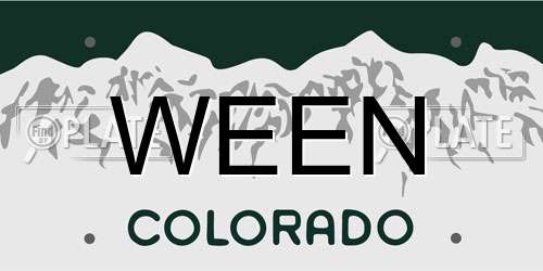 WEEN Colorado License Plate