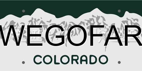 WEGOFAR Colorado License Plate