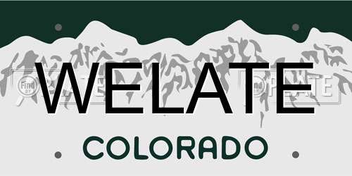 WELATE Colorado License Plate
