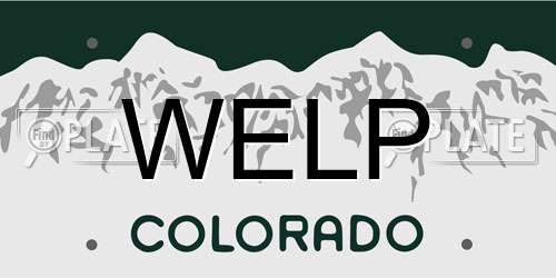 WELP Colorado License Plate