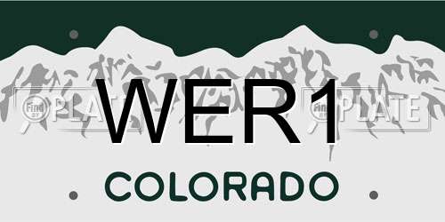 WER1 Colorado License Plate
